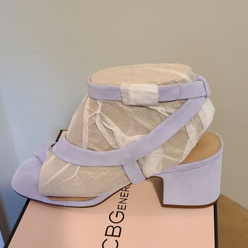 BCBGeneration Blue Suede block heel sandal